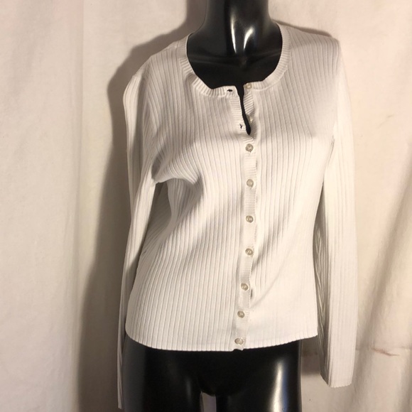 Hillard & Hanson Sweaters - white hillard & hanson women’s cardigan sz large